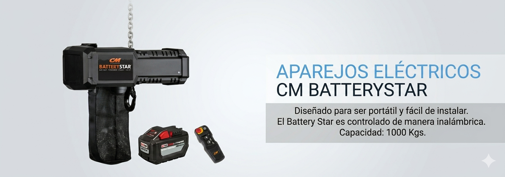 Aparejo a cadena Yale CM a bateria